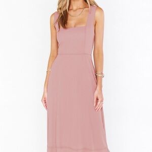 ruffle hem tie shoulder dress